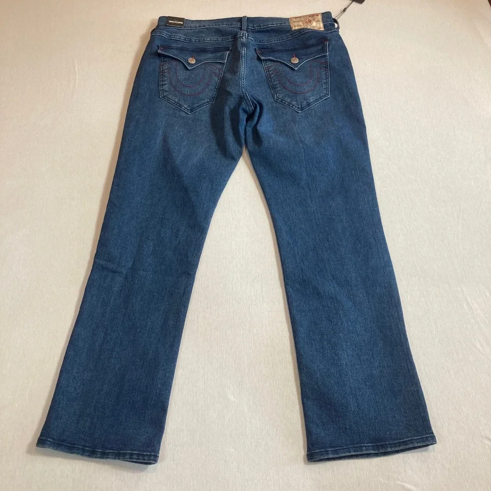NEW True Religion Jeans Men 36x32 Ricky Relaxed Straight Dark Shivering Wash NWT